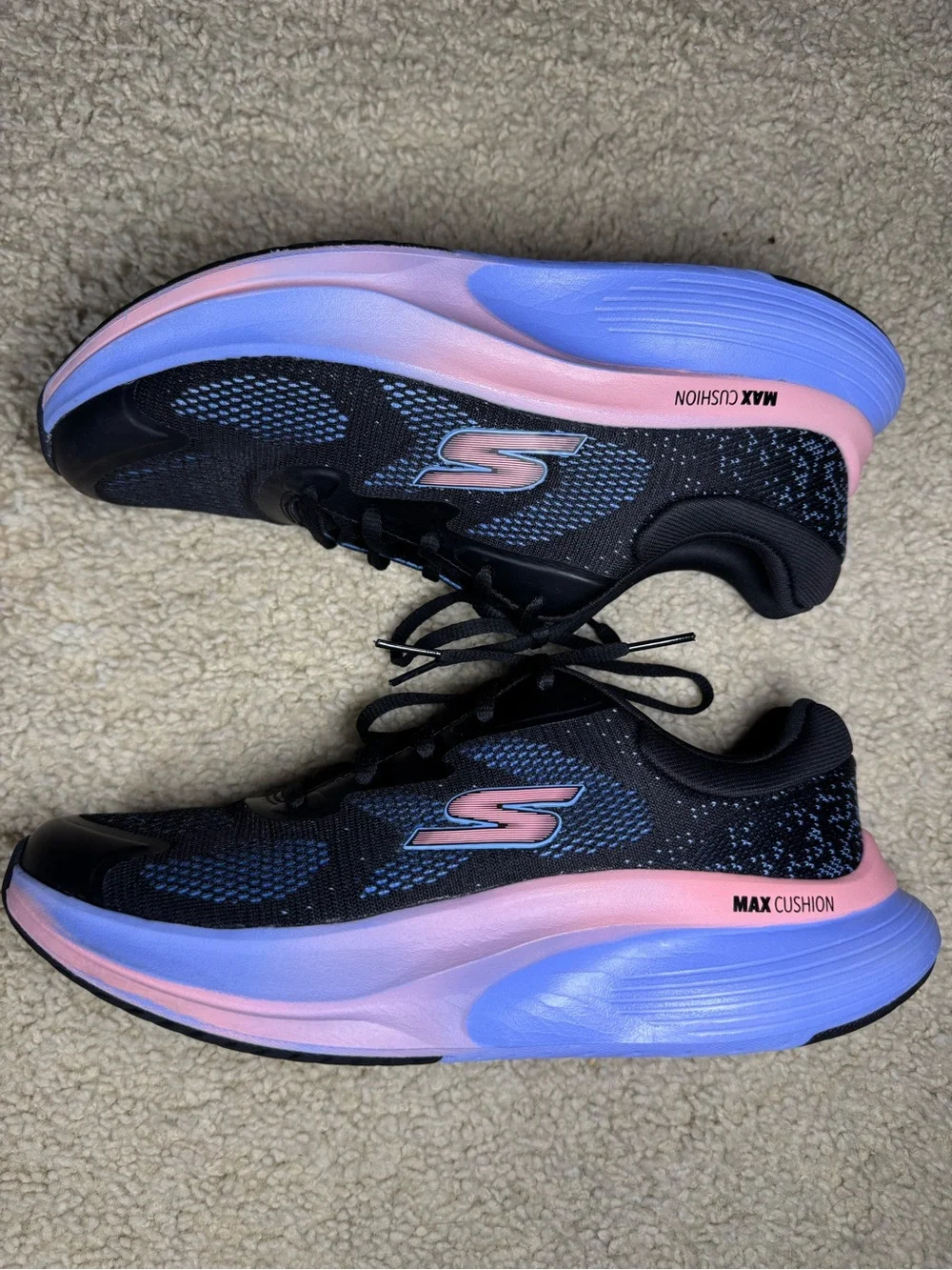 Skechers Women's GOwalk Max Walker Washable Slip on Black Multi Color Size7.5